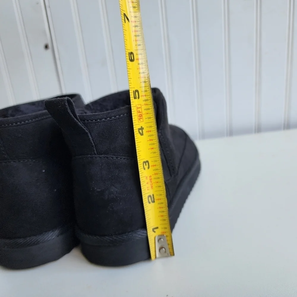 Old Navy Cozy Lined Faux Fur Winter Boots Ankle Booties Black Womens Size 7